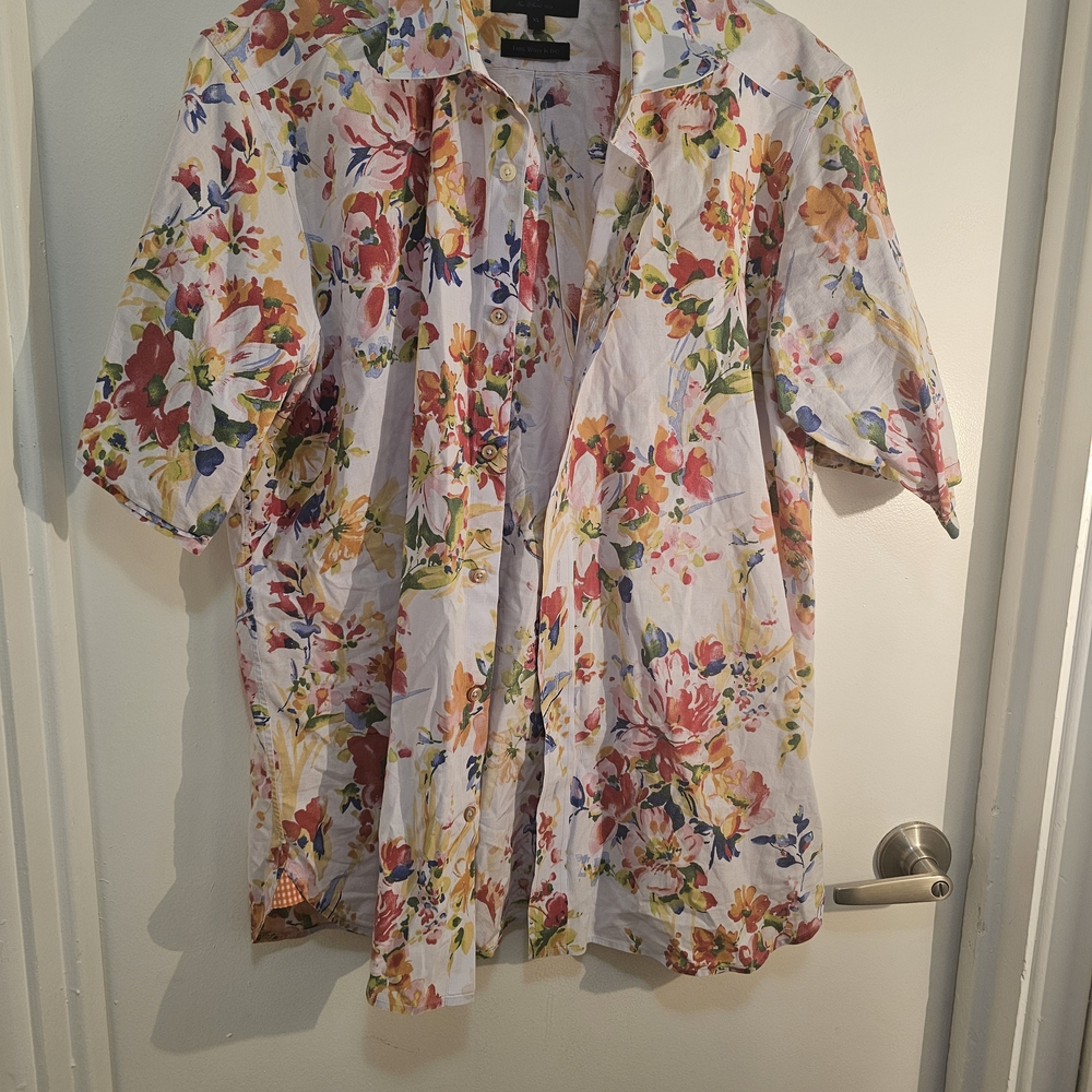 Haspel Floral Button-Up Shirt XL